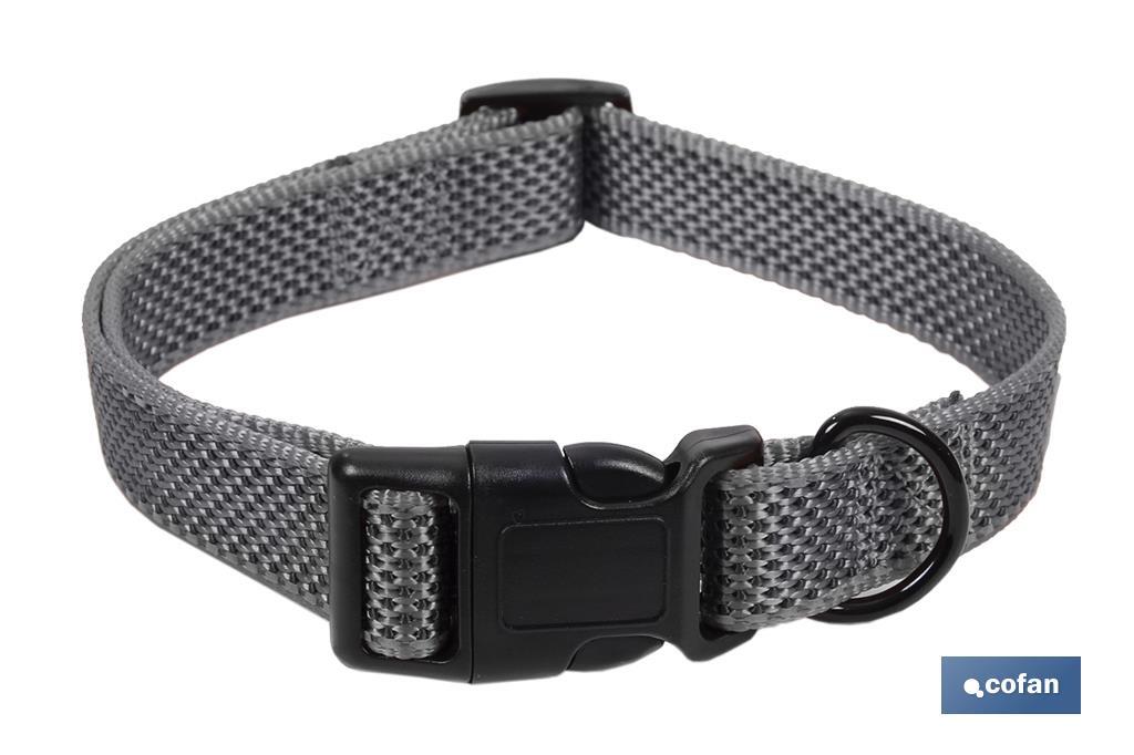 COLLAR PARA PERROS  REFLECTANTE GRIS 1,5 X 30-45 CM (PACK: 1 UDS)