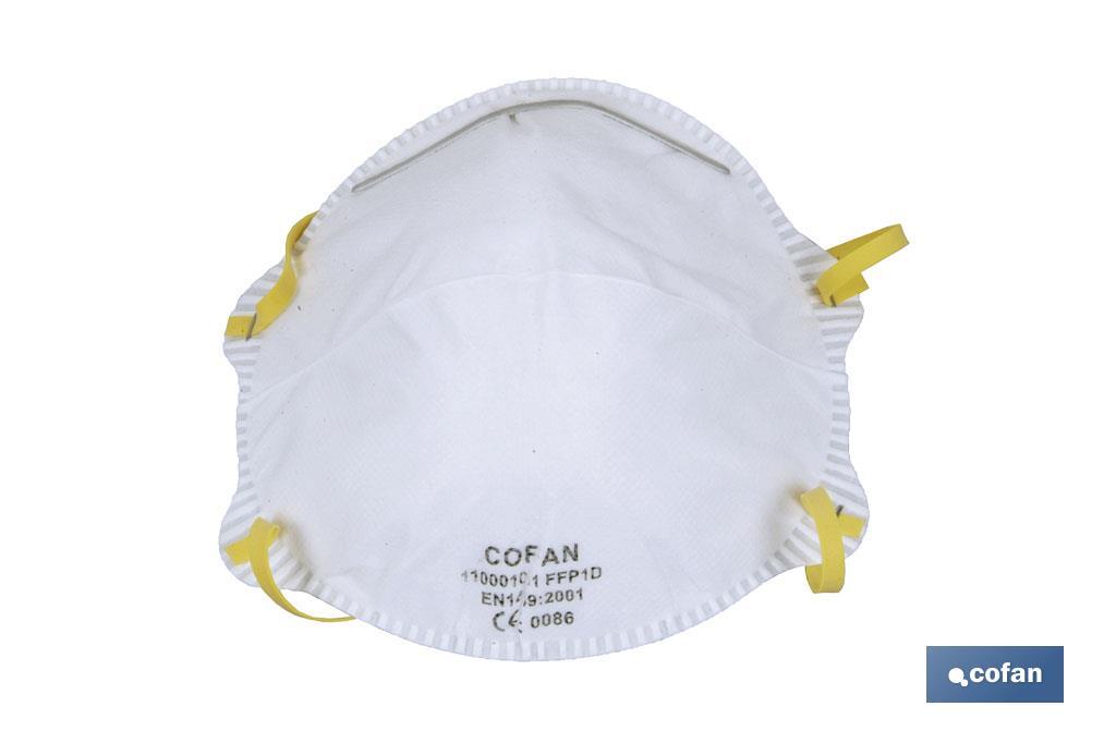 Mascarilla FFP1 (D) | No Reutilizable | Eficiencia de Filtración superior al 90 % | Pack de 20 o 3 Unidades